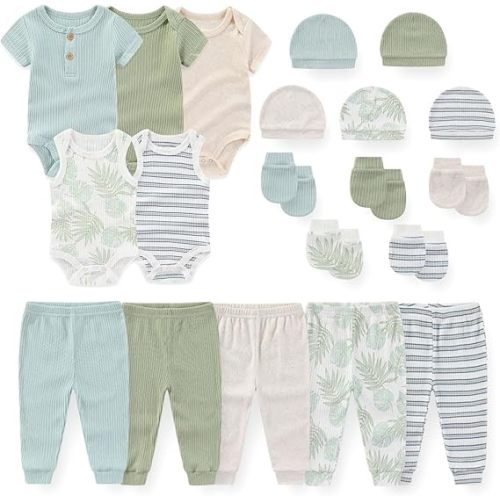 Unisex Baby Boy Girl Bodysuits Sets 20 Pack Cotton Casual New Born Clothes Comfort Infant Outfit Essentials