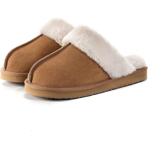 Fuzzy Slippers for Women Cozy Faux Fur House Shoes Memory Foam Slippers