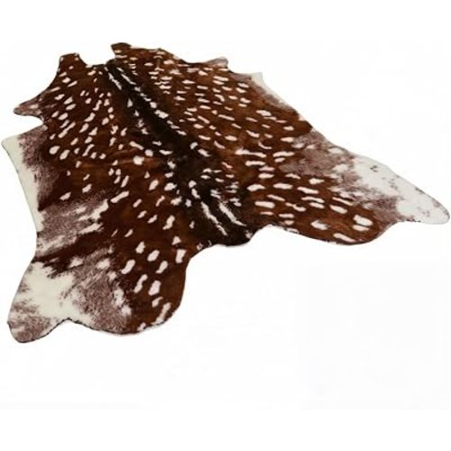 Deer Rug Deer Print Faux Cowhide Area Rug - Sika Deer Animal Skin Mat for Living Room (6.1x5ft)