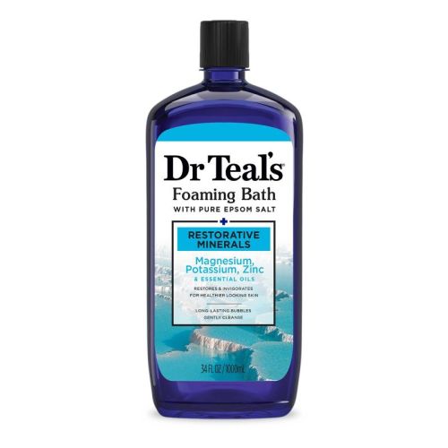 Dr Teal's Foaming Bath with Pure Epsom Salt, Restorative Minerals with Magnesium, Potassium & Zinc - 34 fl oz
