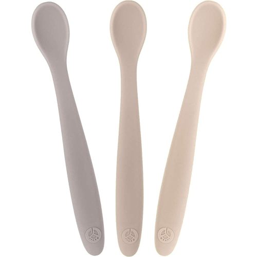 WeeSprout Silicone Baby Spoons - First Stage Infant Feeding Spoons With Soft-Tip, Bendable Baby Utensils for Parent & Self-Feeding, Ultra-Durable & Chewproof, Dishwasher Safe, Set of 3