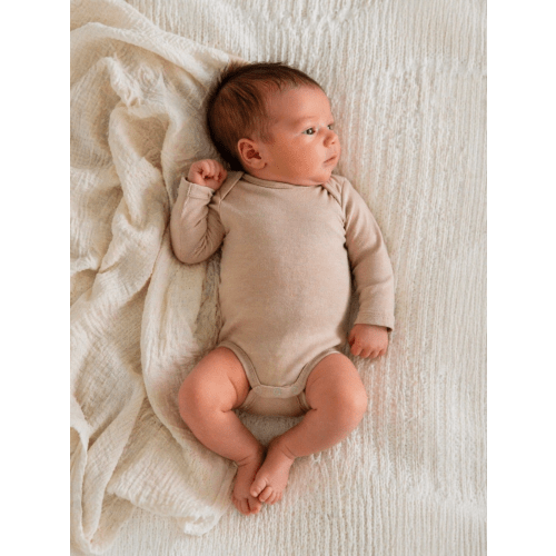 Biscuit / Organic Long Sleeve Bodysuit