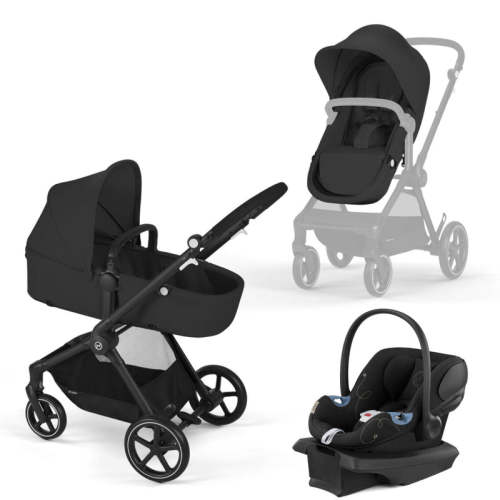 CYBEX Eos and Aton G Travel System R - Black / Moon Black