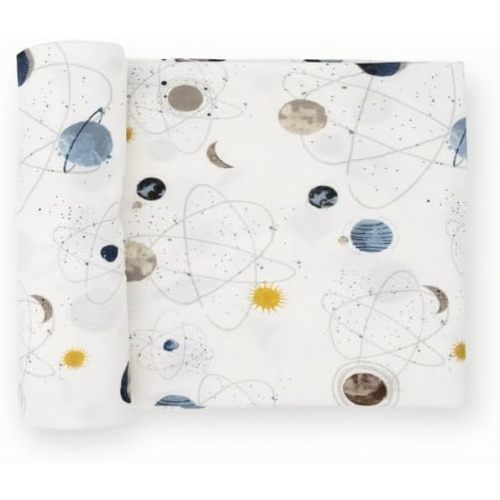 Little Unicorn Premium Stretch Knit Swaddle Blanket | Super Soft with Optimal Stretch & Breathability for swaddling (Planets)