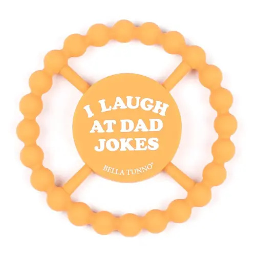 Baby Teether by Bella Tunno, Silicone Teethers for Babies 3-6 months, 6-12 months, Baby Toys, Pacifier, Teething Relief, Boys, Girls, I Laugh At Dad Jokes