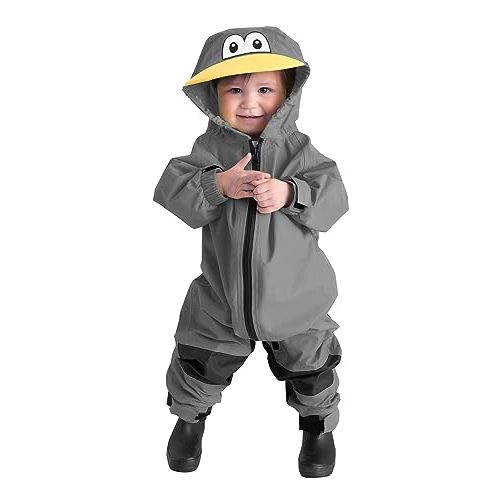 Cuddle Club Kids Toddler Snow & Rain Suit - Muddy Buddy Waterproof Coverall One Piece Weather Resistant Baby Jacket