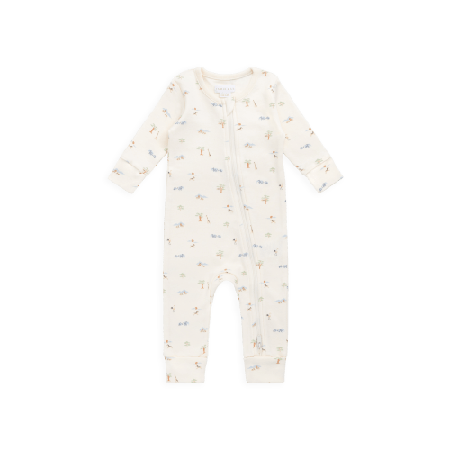 Organic Cotton Jude Onepiece - Savannah Animals Tofu – Jamie Kay USA