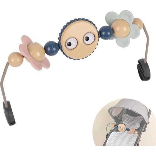 Toy Bar for Baby Bouncer Stroller Arch Googly Eyes Toy for Babies Car Seat, Babies Bouncer Accessory, Easy to Install & Baby-Safe Plastic - No Music & Short Handle
