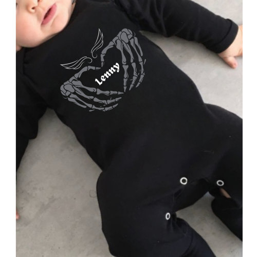 Goth Baby Clothes personalised boys or girls Bib & Babygrow, Emo Alternative kids clothing baby annoucement baby presents Goth gifts for kid