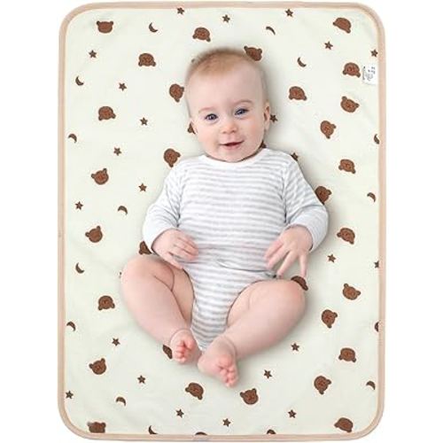 Muslin Diaper Changing Pad, Waterproof Diaper Change Liners for Baby, Leakproof Quick Drying Pads, Portable Diaper Changing Mat for Travel, Reusable Incontinence Underpads Protectors