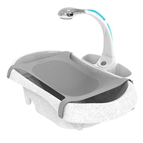 The First Years Rain Shower Baby Spa Bathtub Set – Includes Infant Sling, Soothing Spray Shower Head, Fresh Water Tank and Built-in Soft Brush – 3-in-1 Newborn to Toddler Design –Baby Bath Essentials