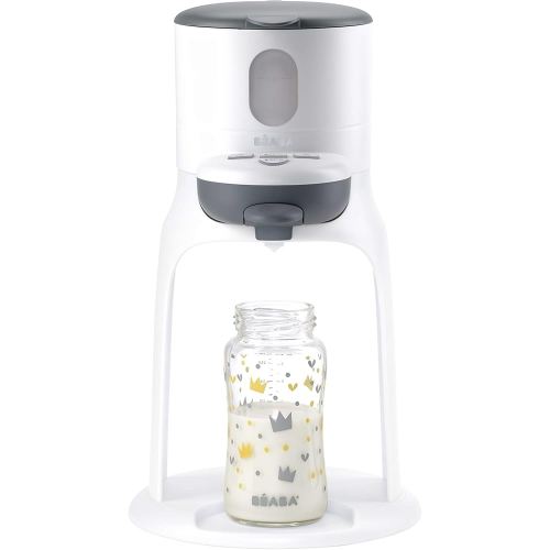 BEABA Bib'Expresso Fast Water Warmer, Formula Maker Preps Bottle in 30 Secs, Quickly Dispenses Warm Water for Baby Bottle, Also a Baby Food Warmer, Grey