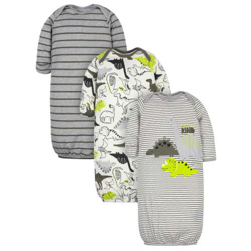Gerber Baby Boy Gowns, 3-Pack (0/6 Months)