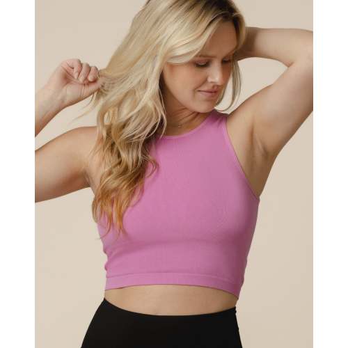 Sublime® Bamboo Hands-Free Pumping Longline Bra Top | Soft Fuchsia - Kindred Bravely