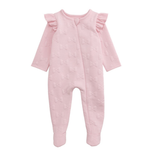 Pink Quilted Bow Baby Sleeper for Newborns | Mud Pie