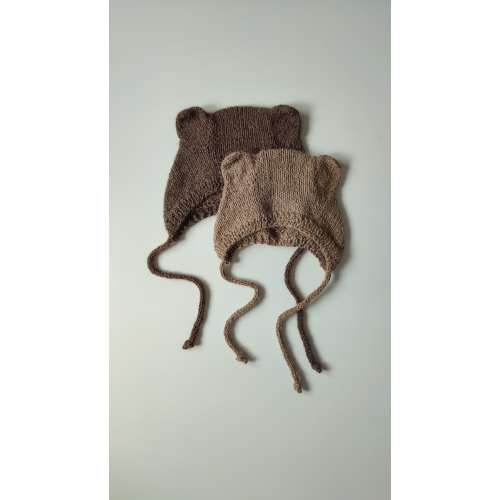 Hand Knit Alpaca Baby Bear Bonnet: Baby Outfit, Newborn Gift