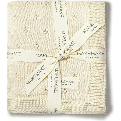 MakeMake Organics Organic Baby Blanket Pointelle (cream)