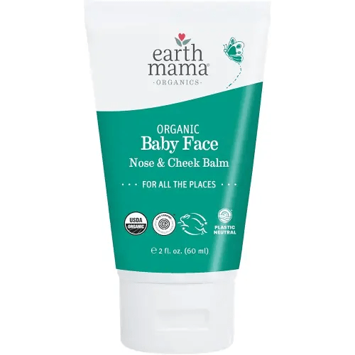 Earth Mama Organic Baby Face Nose & Cheek Balm | Moisturizer with Calendula Oil for Dry Skin Care, Natural Petroleum Jelly Alternative (2-Fluid Ounce)
