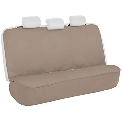 Motor Trend AquaShield Beige Waterproof Rear Bench Car Seat Cover – Padded Neoprene Back Seat Cover for Cars, Ideal Back Seat Protector for Kids & Dogs, Interior Covers for Auto Truck Van SUV