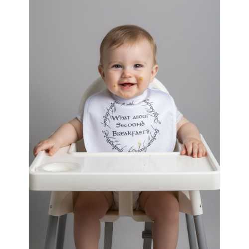 lord of the rings baby bib | what about second breakfast | hobbit inspired | baby shower gift