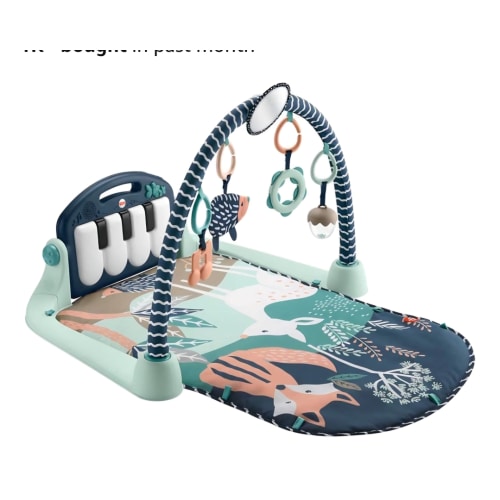Fisher-Price Baby Playmat Kick & Play Piano Gym with Musical and Sensory Toys for Newborn to Toddler, Navy Fawn