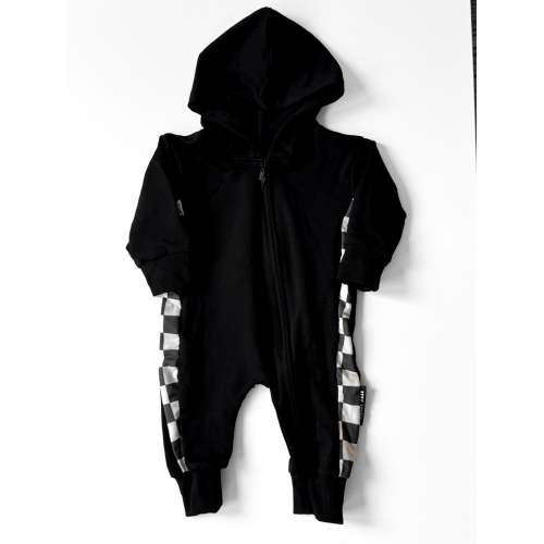 SIDE CHECK • ZIP-UP HOODED ROMPER – Smiley Daze