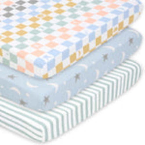 Celestial Multi Playard Mini Crib Sheets, 3-Pack