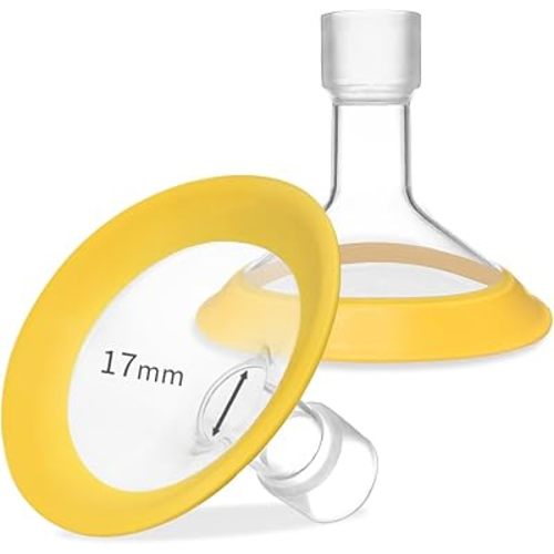 17mm Oval Flanges Shields Compatible with Medela Pumps, Replacement Parts for Pump in Style, Symphony, Swing Maxi, Harmony and Personalfit Flex–Breast Pump Accessories