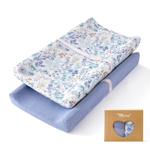 2 Pack Muslin Changing Pad Cover, 32"x16" Changing Table Cover