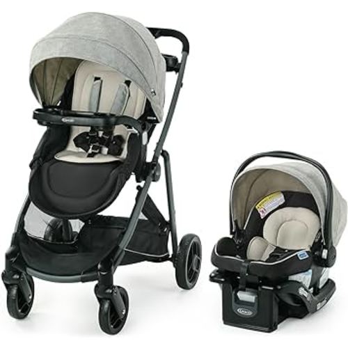 Graco Modes Element LX Travel System | Includes Baby Stroller with Reversible Seat, Extra Storage, Child Tray, One Hand Fold and SnugRide® 35 Lite LX Infant Car Seat, Lynwood