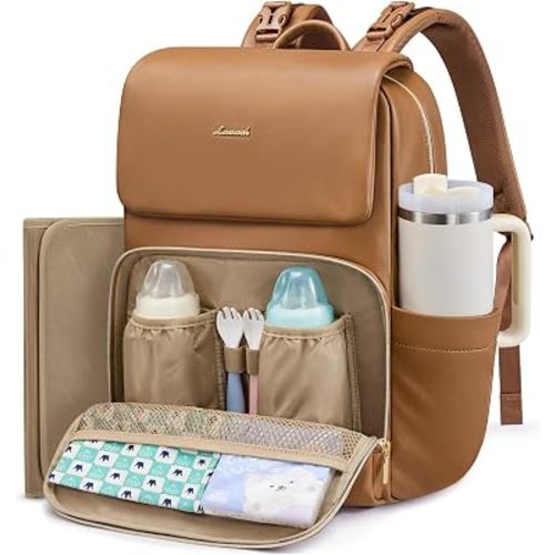 LOVEVOOK Leather Diaper Bag Backpack for Women