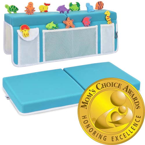Free Shipping! Supa Ant Toddler Baby Bath Kneeler and Elbow Rest Pad Set, Built-In 5 Pockets Organizer, Blue - Walmart.com