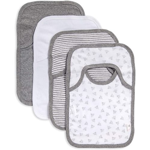 Burt's Bees Baby Bibs, Lap-Shoulder Drool Cloths, 100% Organic Cotton with Absorbent Terry Towel Backing