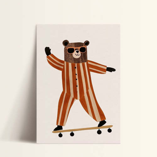 Skateboarding Bear – Malunio