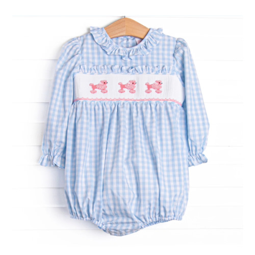 Toodles, Poodles Smocked Bubble, Blue – Stitchy Fish