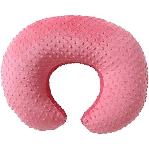 Nursing Pillow Cover Breastfeeding Pillow Cases Plush Dot Slipcover (StrawberryRed)