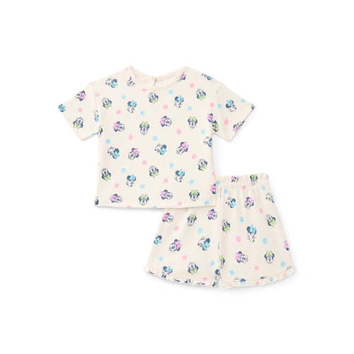Minnie Mouse Baby Girls Textured Knit Top and Ruffle Shorts Set, 2-Piece, Sizes 0M-24M