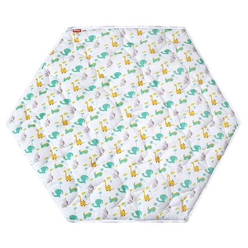 Hexagon Playpen Mat, Dinosaur Print Baby Playmat Kids Tent Mat Hexagon Rug Mat Suitable for Regalo My Play Portable Play Yard Six Pannel Playpen