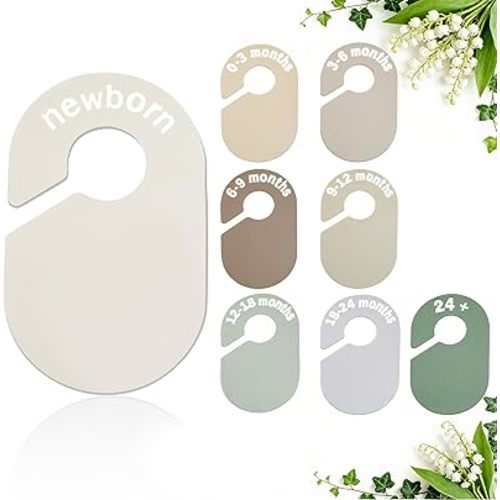 Baby Closet Dividers 8 Pack, Double Sided Nursery Clothes Size Separators for Newborn to 2T, Gender-Neutral Organizer for Infant Clothing Closet, Baby Clothing Organizer for Nursery(8 Colors)