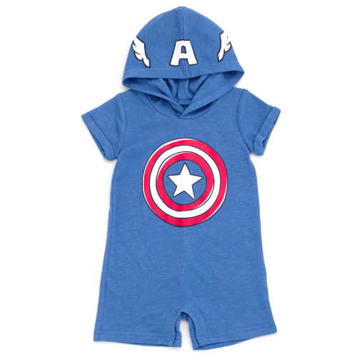 Marvel Avengers Captain America Newborn Baby Boys Cosplay Romper Newborn to Toddler