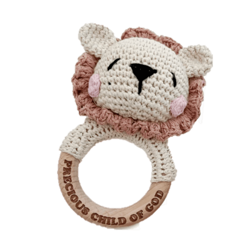 Precious Child of God Knitted Teether Rattle