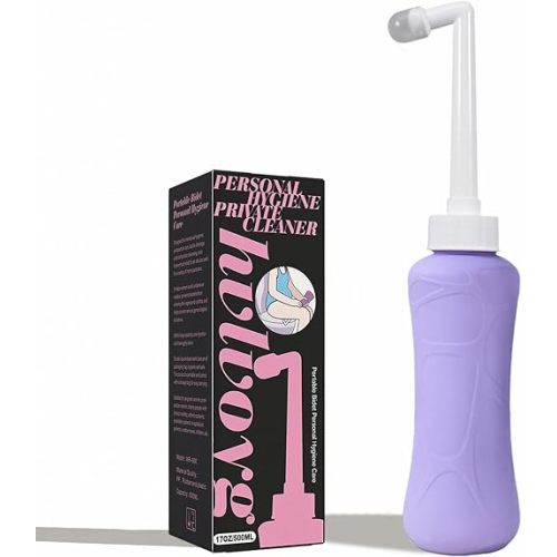 Peri Bottle for Postpartum, Portable Bidet, Perineal Bottle for Postpartum Essential, 17 OZ Upside Down Peri Bottle for Postpartum Recovery, Postpartum Care with Carrying Bag (Purple, L)