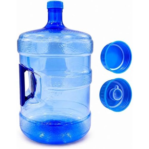 EcoForm 5 Gallon Water Jug with 2 Screw-On Caps - Reusable Refillable Water Bottle for Top & Bottom Load Dispensers, Leak-Proof Seal for Storage, BPA-Free PET, Made in USA