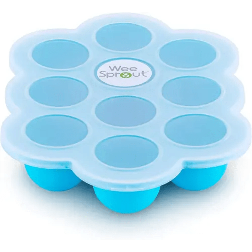 WeeSprout Silicone Baby Food Freezer Tray with Clip-on Lid by WeeSprout - Perfect Storage Container for Homemade Baby Food, Vegetable & Fruit Purees, and Breast Milk