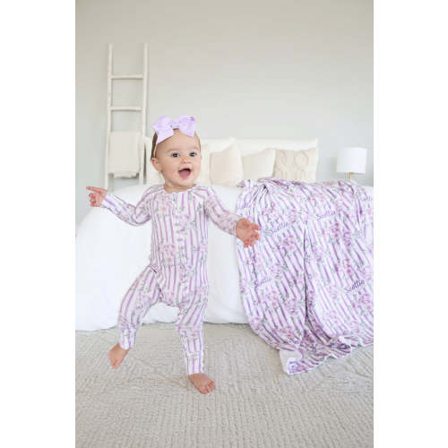 Lila's Lilacs Bamboo Waffle Convertible Zip Romper