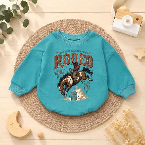 Western Rodeo Baby Romper, Cowboy Bucking Horse Outfit, Vintage Country Baby Clothes, Rustic Ranch Baby Shower Gift