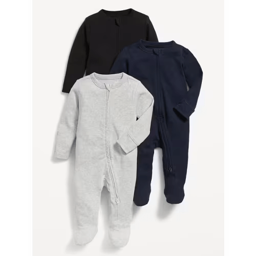 Sleep & Plays (3-Pack) - Light Heather Gray - 0-3M