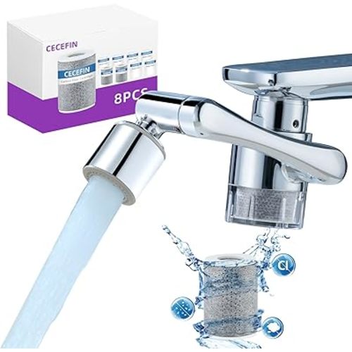 CECEFIN Sink Filter for Bathroom/Kitchen Water Faucet Extender, 1080 Swivel