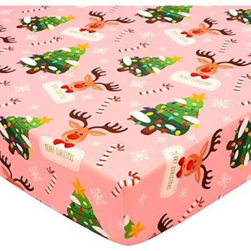 UOMNY Crib Sheet Christmas Fitted Crib Sheets Baby Sheet for Standard Crib and Toddler Mattresses Nursery Bedding Sheet Crib Mattress Sheets for Boys and Girls 1 Pack Space Toddler Sheet