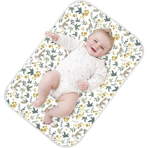 Coinarin Baby Diaper Changing Pad – 31.5" x 21.5" Extra Large Waterproof Absorbent Portable Changing Mat, Reusable Changing Pad Liner for Travel or at Home Use(Fox)